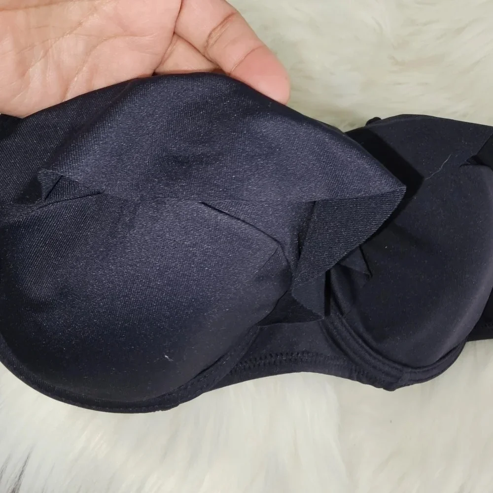 REVOLVE Eberjey Bikini Top NWT / Flounce Bandeau So Solid Dark Blue Size Large
